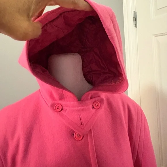 Isaac Mizrahi Hot Pink Wool-Blend Hooded Coat - Picture 9 of 14